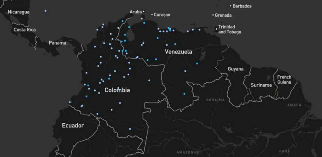 Military air activity in South America as part of counter-narcotics operations