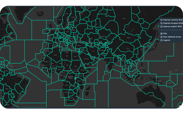 airspace maps Osprey Flight Solutions FIRs dynamic risk areas