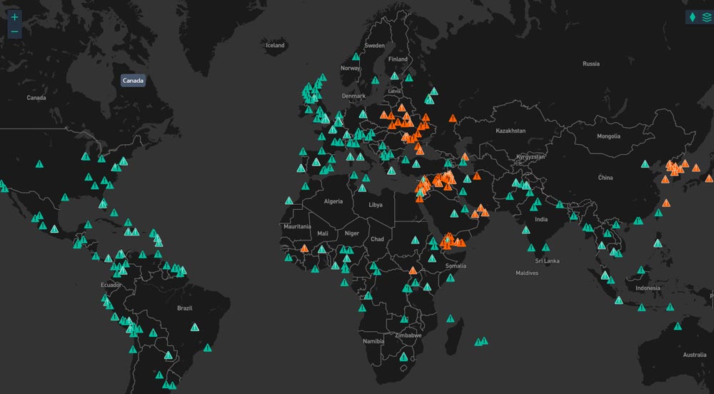 Map showing alerts issued over the holiday period