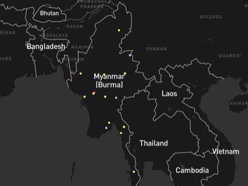 Map of myanmar airspace risk