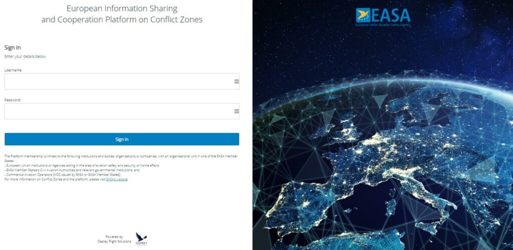 Image of EASA Osprey Flight Solutions Conflict Zone monitoring solution