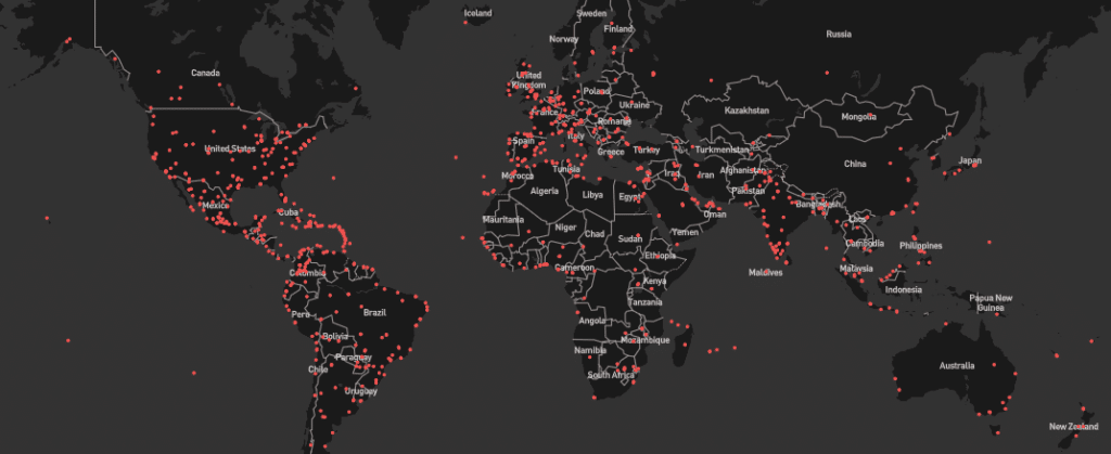 Osprey Map visualizing crime and corruption trends in Latin America since February 2021, highlighting key regions affected